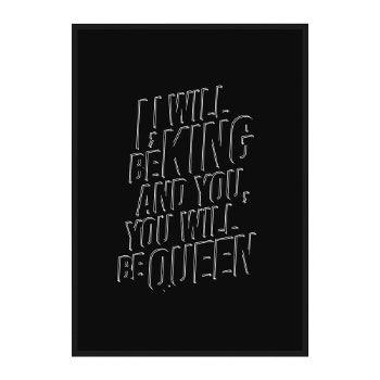A4 Bowie Heroes Lyrics Art Print by
