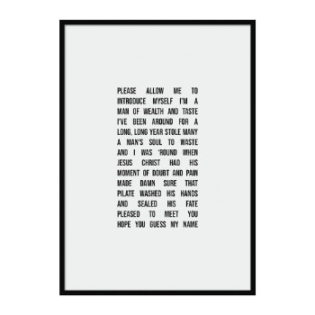 A4 Sympathy for The Devil Art Print by