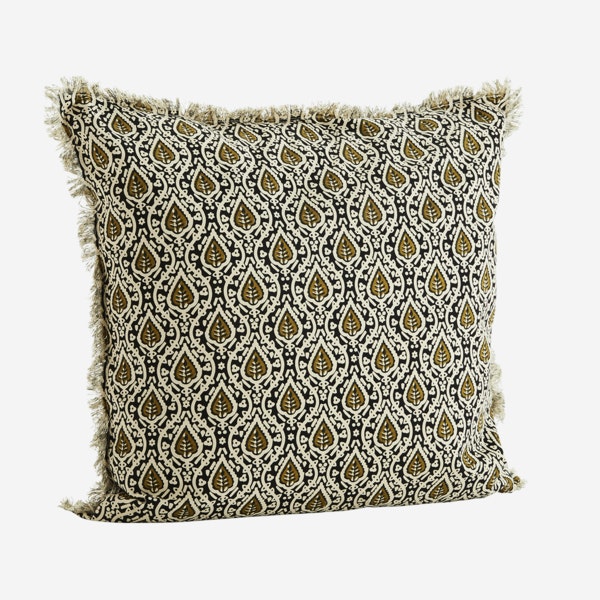 Printed Cushion Cover Black Olive by Madam Stoltz