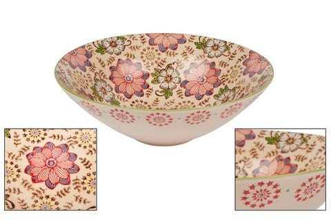 Green Floral Patterned Bowl by Hyde And Seek