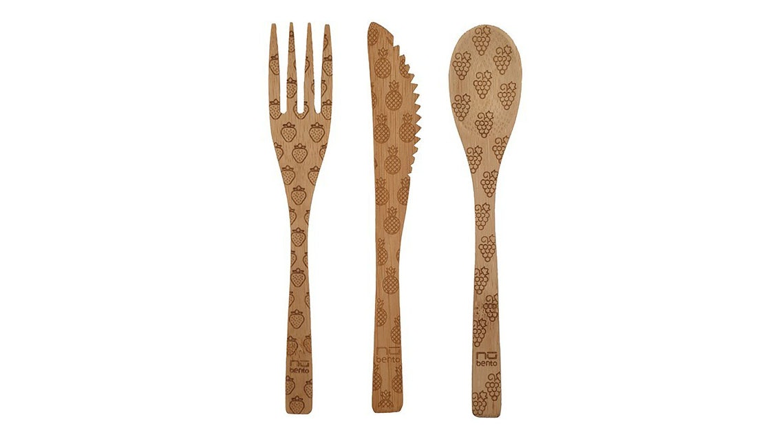 Nu Bento Set of Fruit Design Bamboo Cutlery by Nu Bento