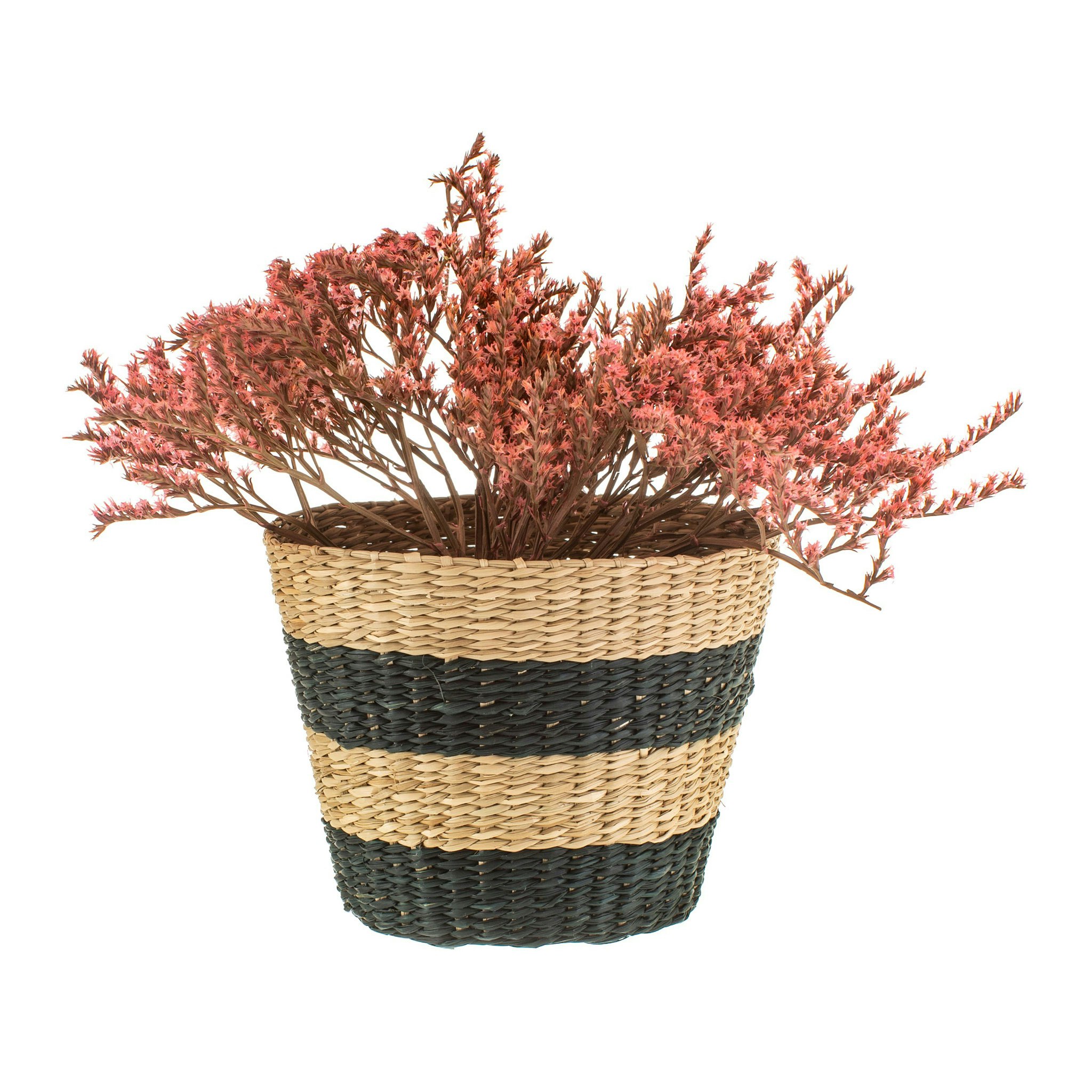 Black Striped Seagrass Planter by Sass & Belle