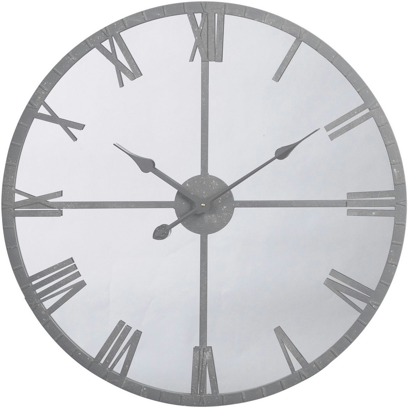 Grey Framed Mirrored Wall Clock by Libra Company Ltd