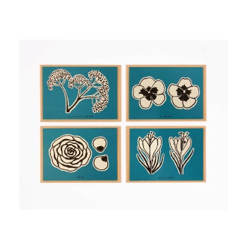 Studio Wald Flower Recipe Note Cards Set of 4 by Studio Wald