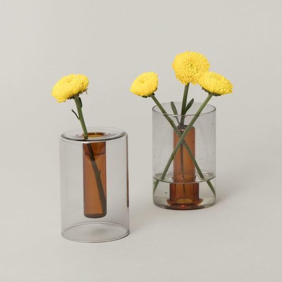 Small Reversible Vase Grey Orange by Block Design