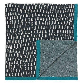 Blue Geometric Shape Patterned Throw by