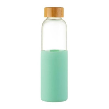 Mint Green Silicone Sleeve Glass Bottle by Sass & Belle