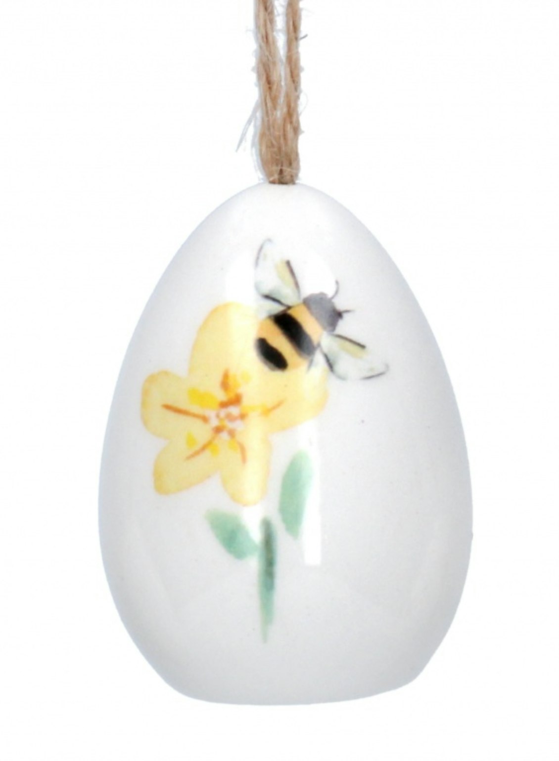 Ceramic Egg Hanging Bee Decoration. by Gisela Graham