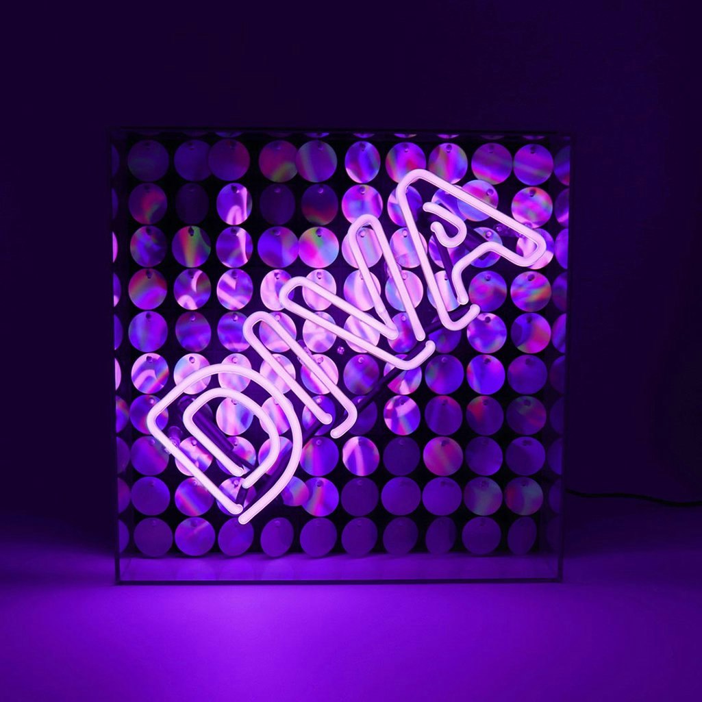 Diva Acrylic Box Neon Light with Sequins by Locomocean