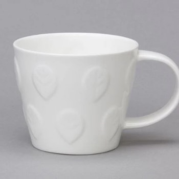 350ml Fine Bone Repeating Leaf China Mug by Distinctly Living