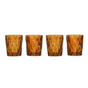 Set 4 Amber Tumblers by Distinctly Living