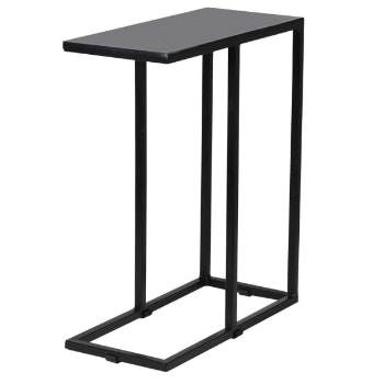 Black Grey Cantilevered Metal Side Table by