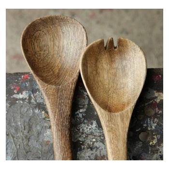 Mango Wood Salad Servers by