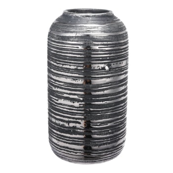 Short Silver Ceramic Dressel Vase by Taylor B. Fine Design