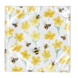 Buttercup and Bee Napkins by Gisela Graham