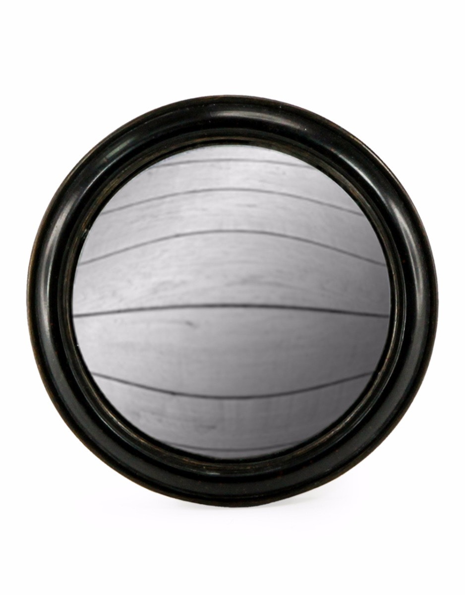 Black Rounded Framed Large Convex Mirror (11) by