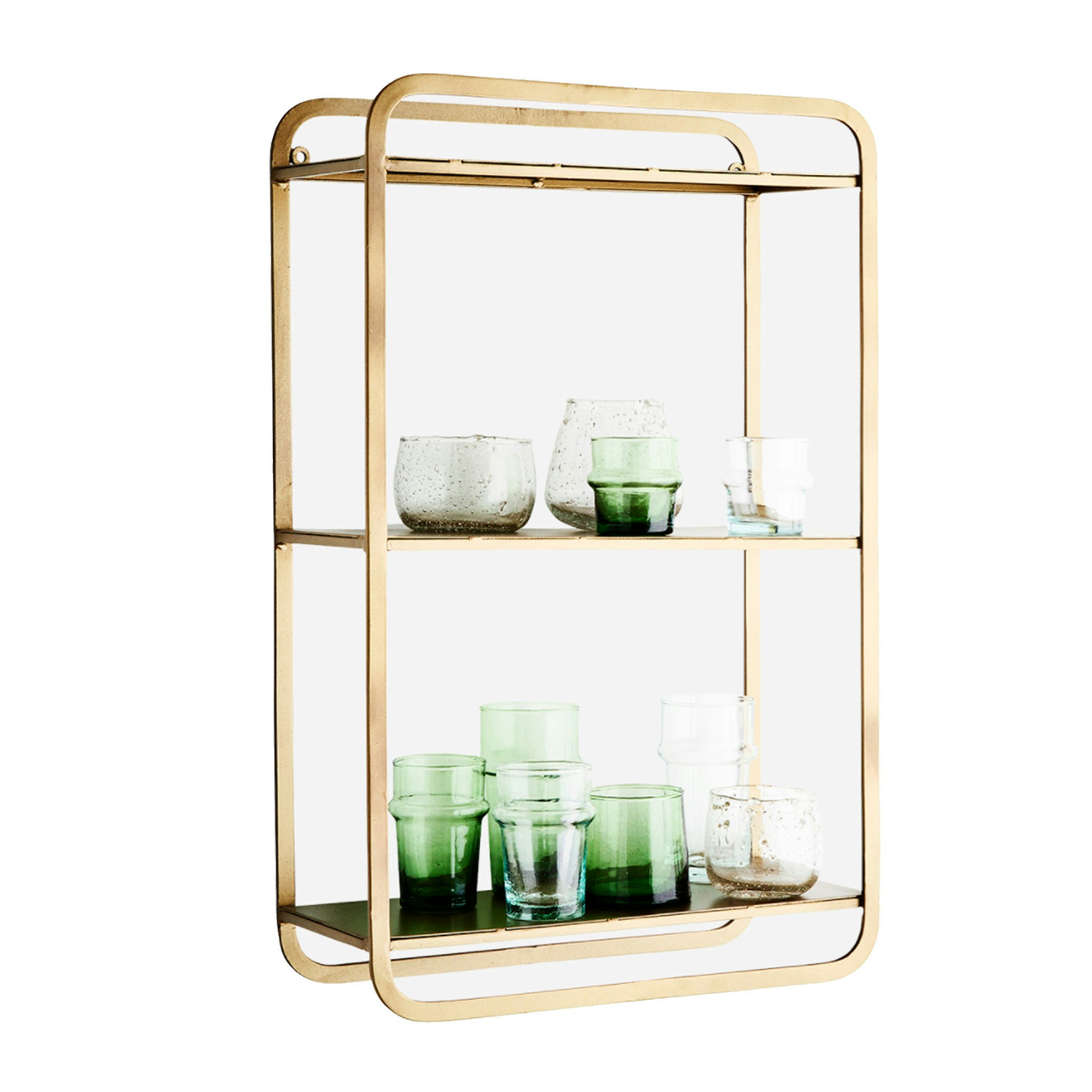 Hanging Iron Shelves Brass Finish by Madam Stoltz
