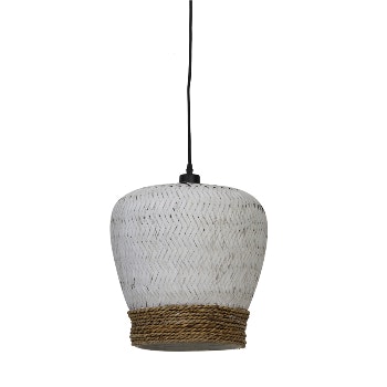 Mikki White Rattan Pendant Light by
