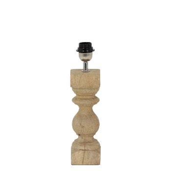 Cumani Lamp Base Natural Turned Wood by Rhubarb home