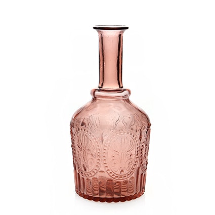 Fleur-de-lis Pink Glass Carafe 1ltr by Van Verre