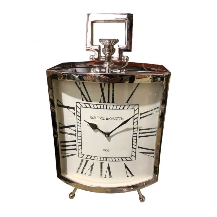 Rowley Carriage Mantel Clock - Nickel Finish by Culinary Concepts