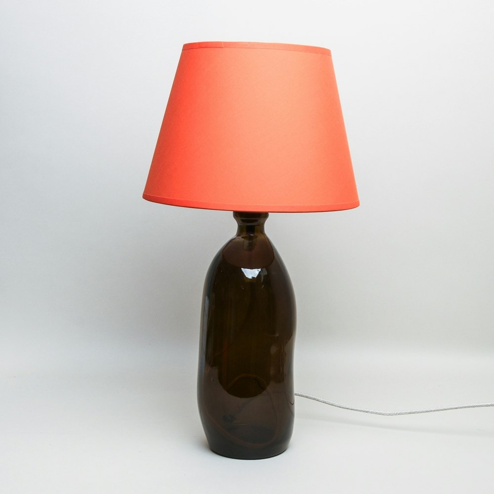 Recycled Olive Green Glass Lamp by Jarapa