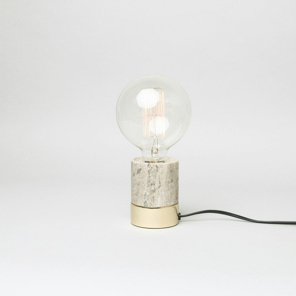 Marble And Brass Lamp by