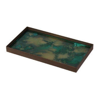 Malachite Green Organic Glass Medium Valet Tray by Notre Monde