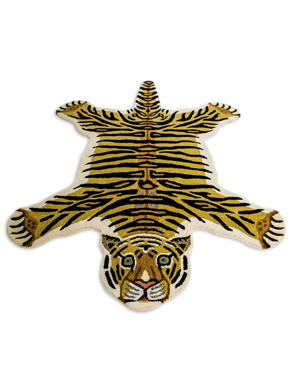 Hand Tufted Extra Large Tiger Skin Woolen Rug by
