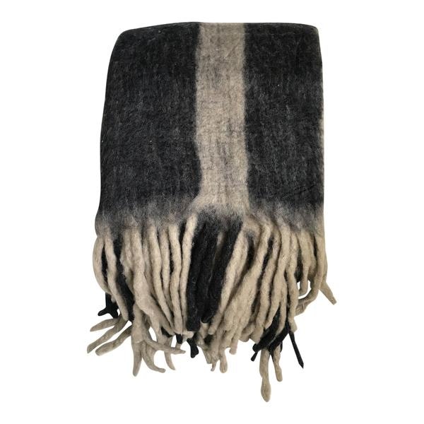 Throw Charcoal Mocha Stripes by Maitri