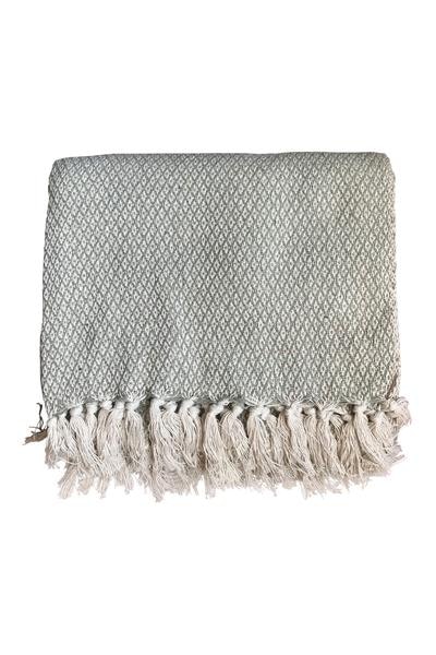 Cotton Throw Sage Diamond by Maitri