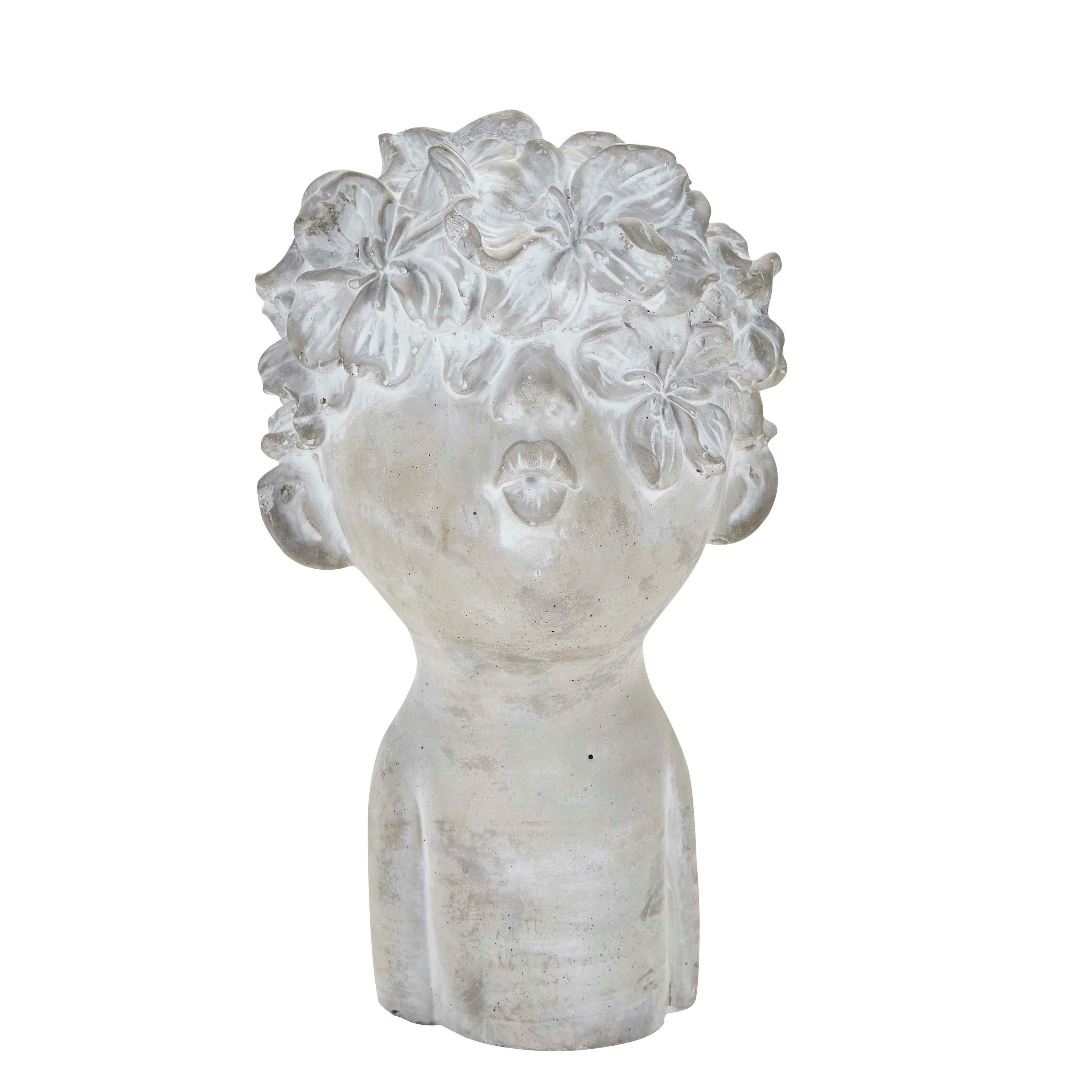Concrete Flower Pot Head Kissing Face Large by Bahne