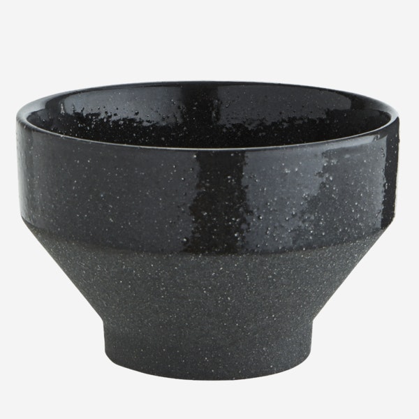 Angular Black Ceramic Bowl by Madam Stoltz