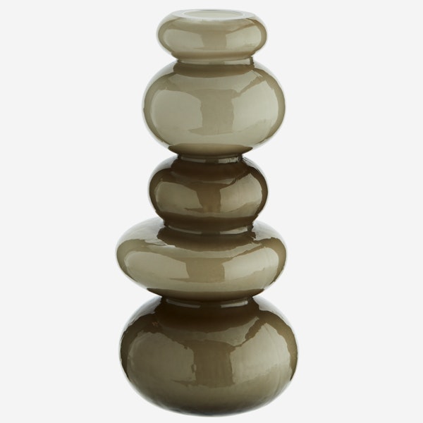 Tall Mink Stacked Pebble Glass Vase by Madam Stoltz