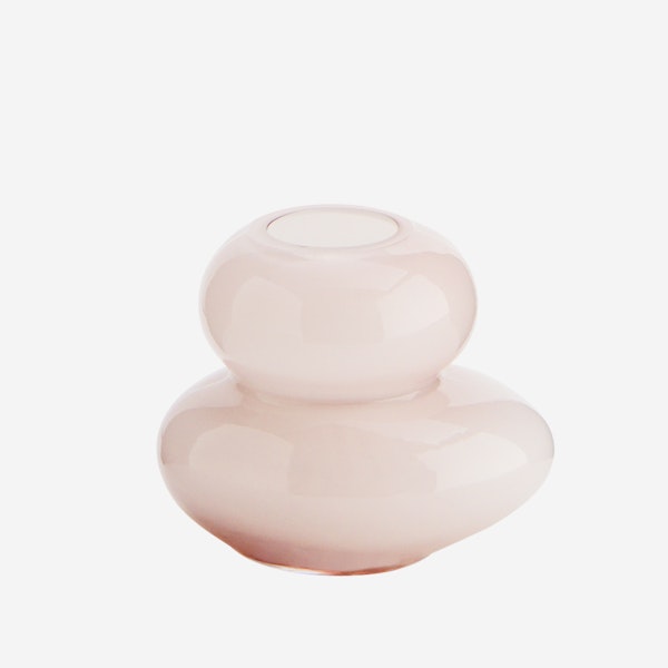 Pink Stacked Pebble Glass Vase by Madam Stoltz