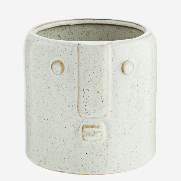 White Face Mould Ceramic Plant Pot by Madam Stoltz