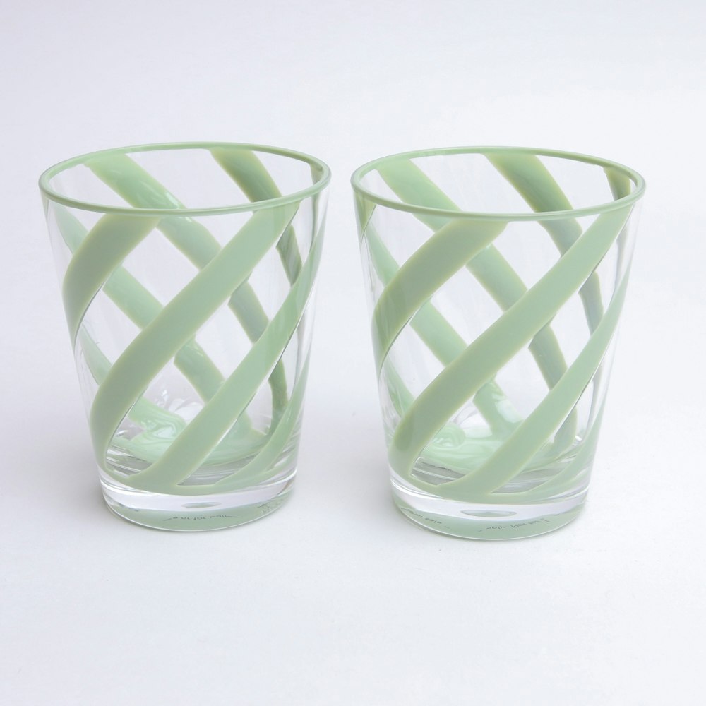 Large Twisted Acrylic Tumbler Green by Fiorirà
