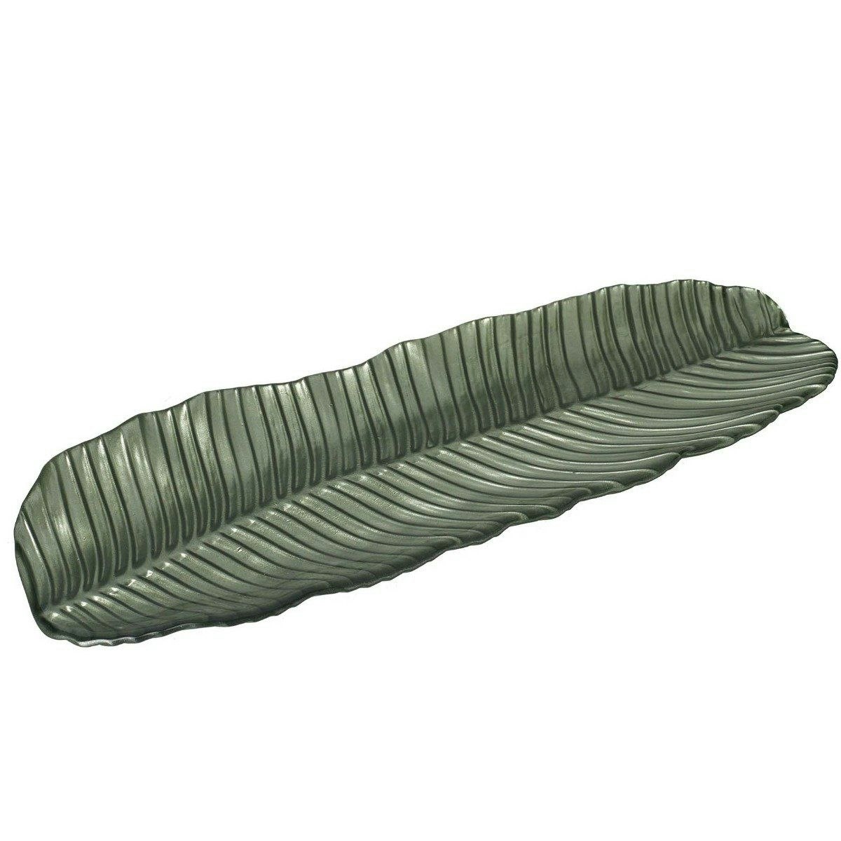 Banana Leaf Green Glass Platter by Parlane
