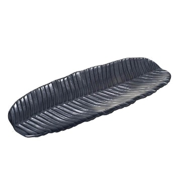 Banana Leaf Grey Glass Platter by Parlane
