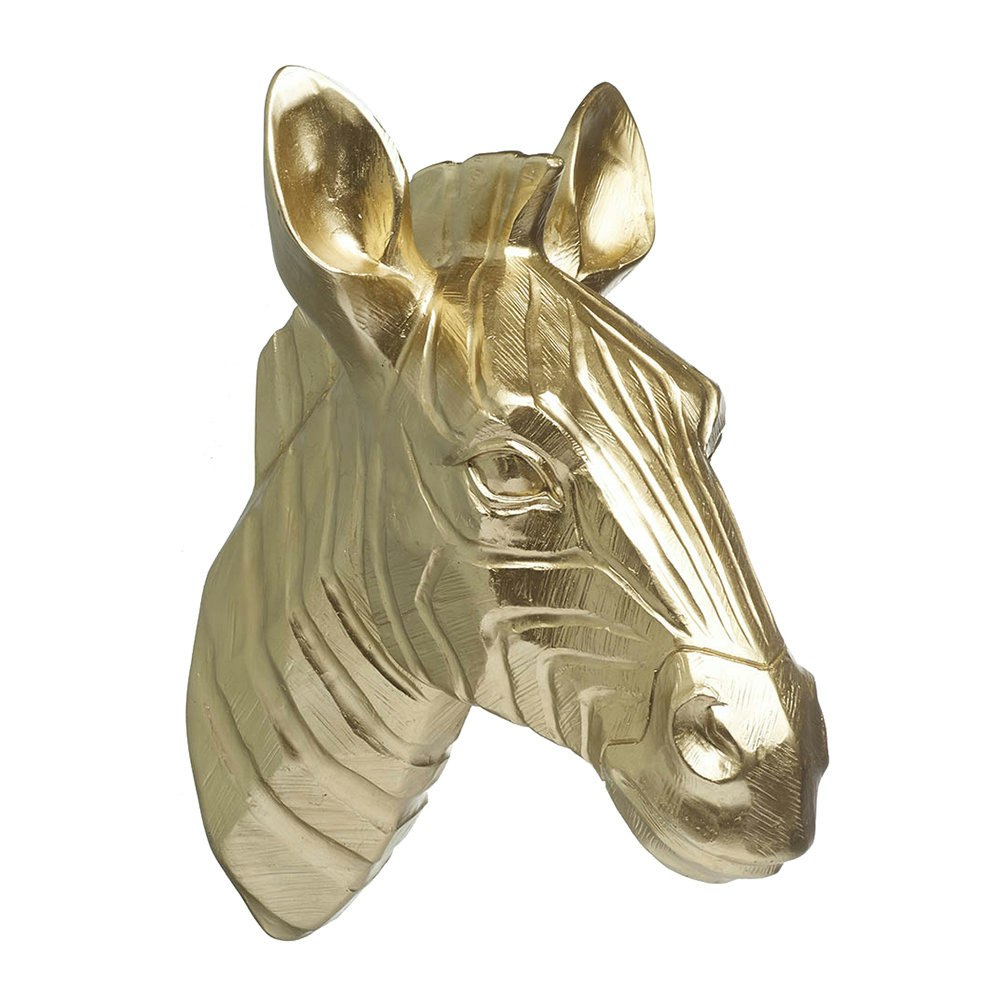 Wall Mounted Gold Zebra Head by Parlane