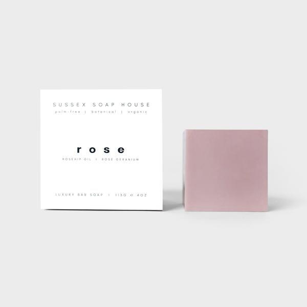 Organic Rose Hydrating Soap Cube by sussex soap house