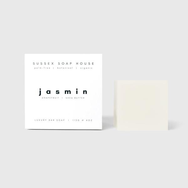 Organic Jasmin Uplifting Indulgent Soap Cube by sussex soap house