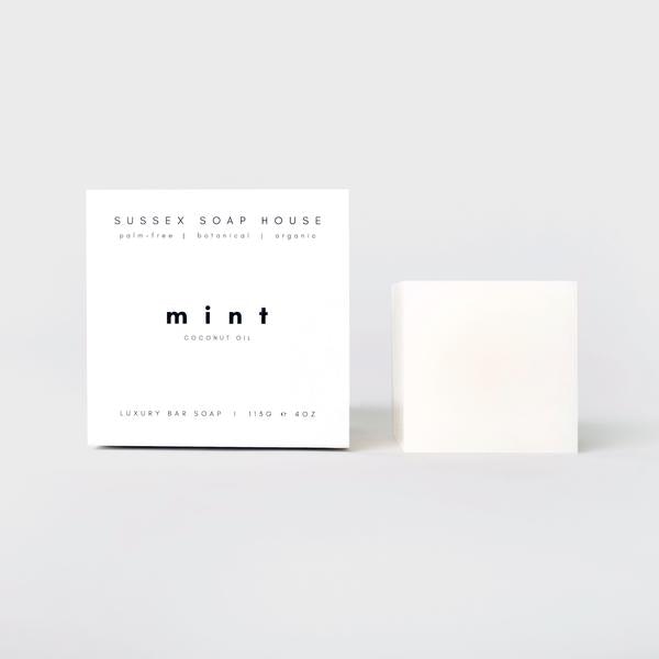 Organic Mint Cleansing Refreshing Soap Cube by sussex soap house