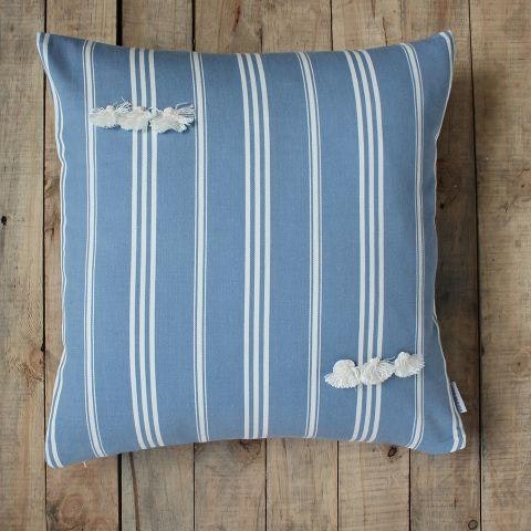 Tramline Blue Cushion by Distinctly Living