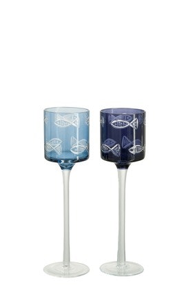 Pair of Tall Fish Tea Light Holders by Distinctly Living
