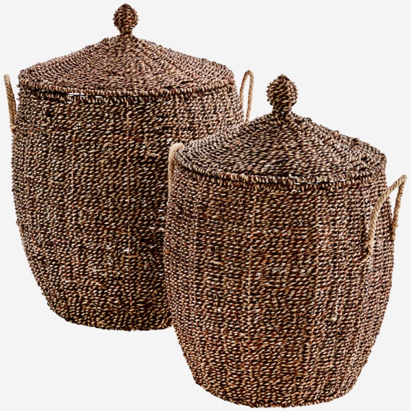 Wicker Baskets W Lid by Madam Stoltz