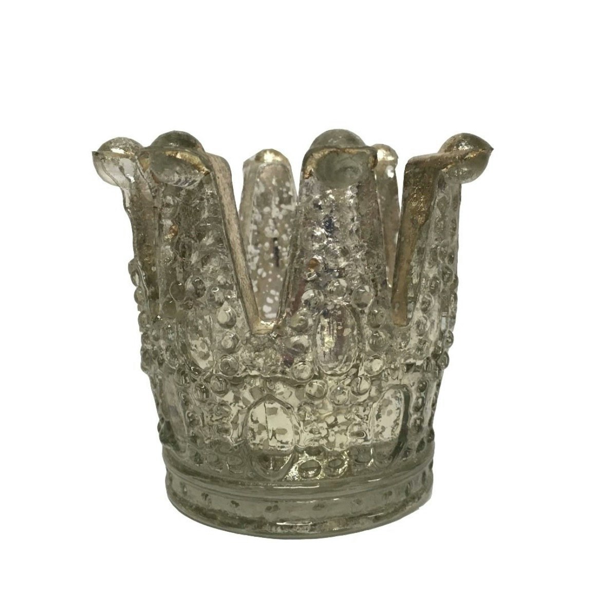 Large Antique Silver Crown Tea Light Holder by Culinary Concepts