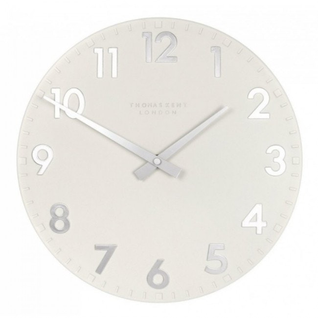 12 inch Camden Snowberry White Wall Clock by Thomas Kent