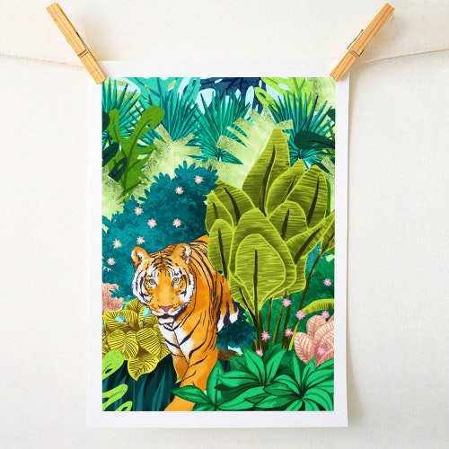 Jungle Tiger A4 Print by Art Wow