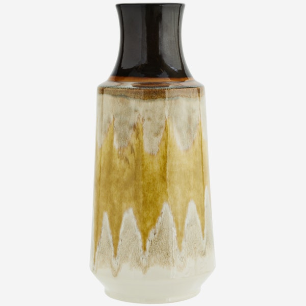 Stoneware Vase Yellow Cream by Madam Stoltz